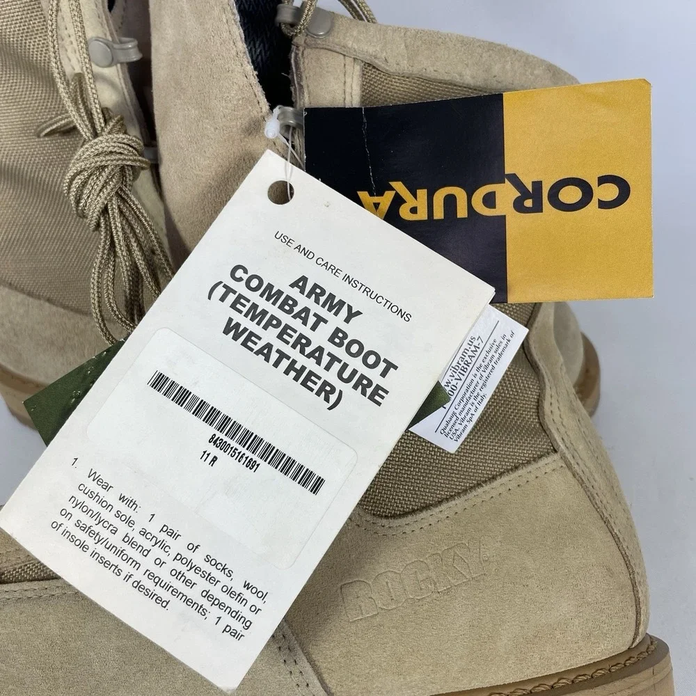 Rocky 790G Gore-Tex Combat Boots Mens 11R Tan Suede Vibram NWT Vintage
